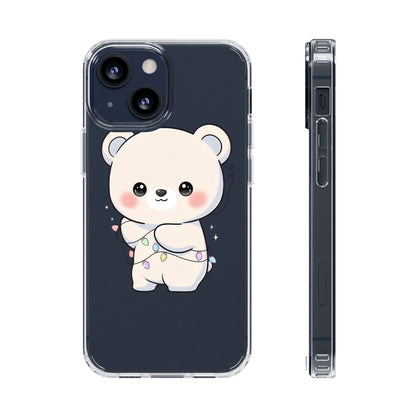 Kawaii Polar Bear Phone Case with Fairy Lights