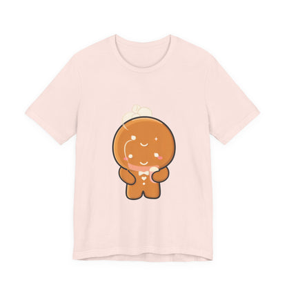 Kawaii Gingerbread Man T-Shirt for Cozy Cocoa Fans