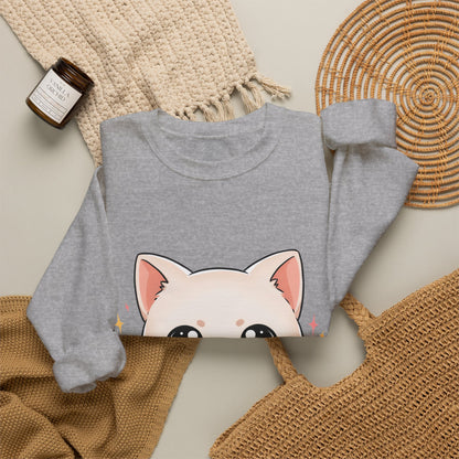 Kawaii Artist Cat Sweatshirt, Cute Creative Cat Lover Gift