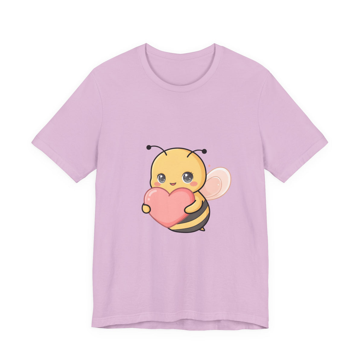 Kawaii Bee T-Shirt: Sweet Heart-Loving Unisex Tee