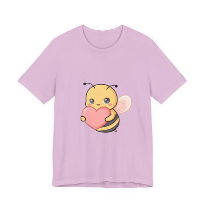 Kawaii Bee T-Shirt: Sweet Heart-Loving Unisex Tee