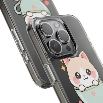 Kawaii Cat Phone Case, Cute Teacup Kitty Gift