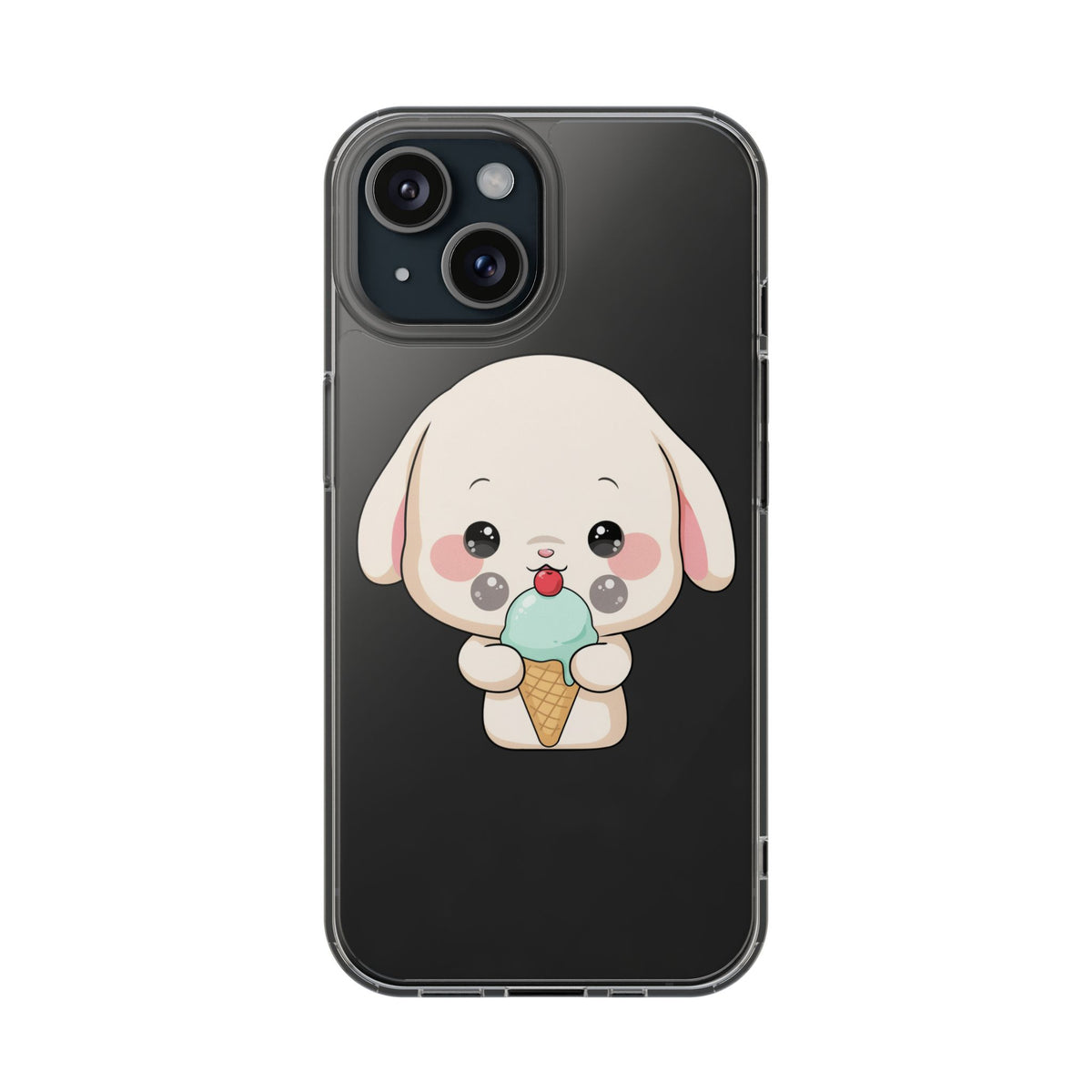Kawaii Bunny Phone Case, Ice Cream Cutie Clear Case
