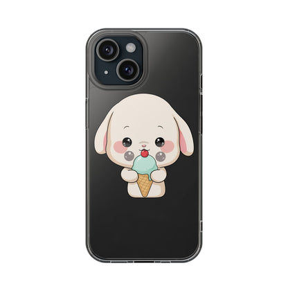Kawaii Bunny Phone Case, Ice Cream Cutie Clear Case