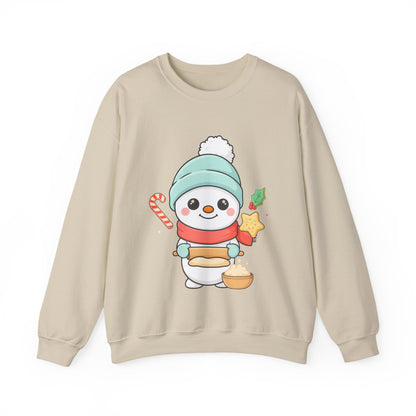Christmas Snowman Baking Sweatshirt – Kawaii Holiday Crewneck