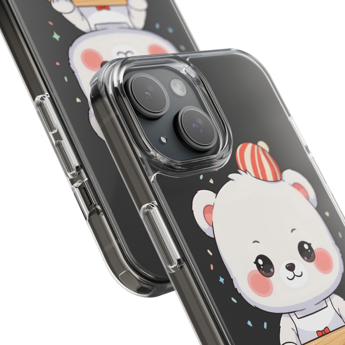 Christmas Bear Cookie Baking Clear Phone Case