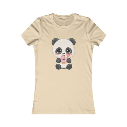 Kawaii Panda Donut Women's Tee for Cute Animal Fans