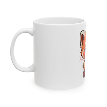 Red Panda Latte Mug, Cute Kawaii Ceramic Coffee Cup
