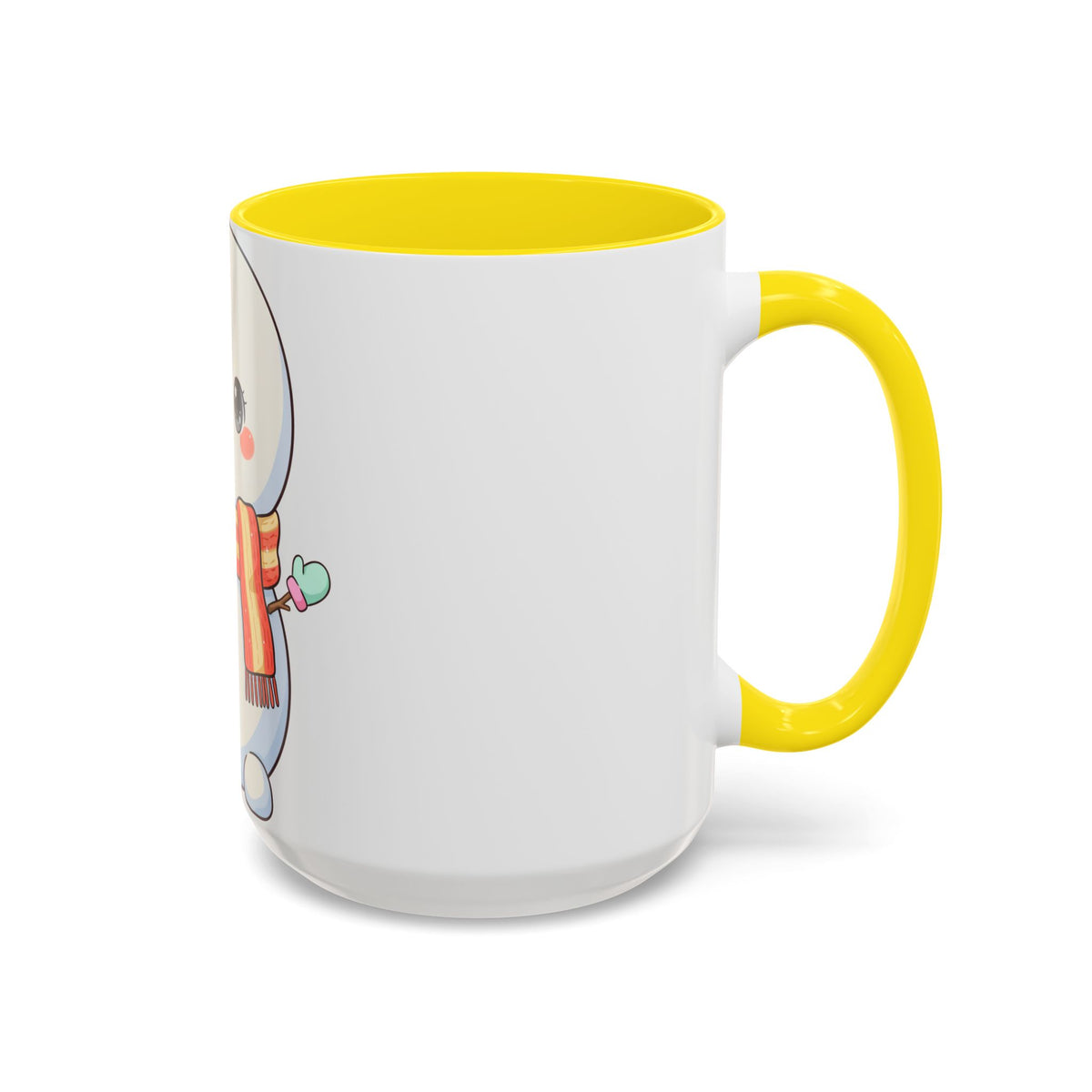 Kawaii Snowman Christmas Mug, Cute Holiday Accent Coffee Mug
