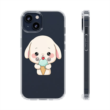 Kawaii Bunny Phone Case, Ice Cream Cutie Clear Case