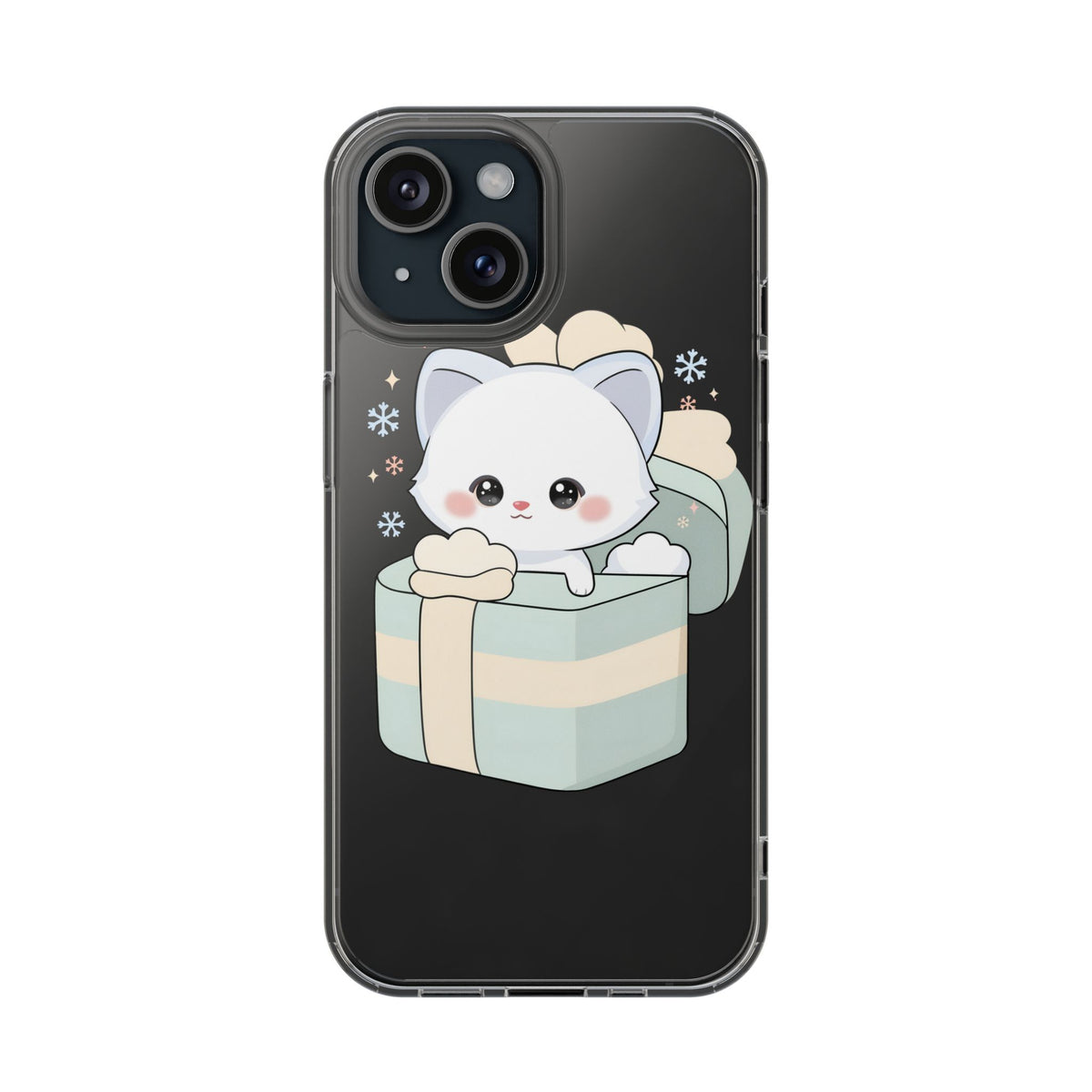Kawaii Arctic Fox Clear Impact-Resistant Phone Case