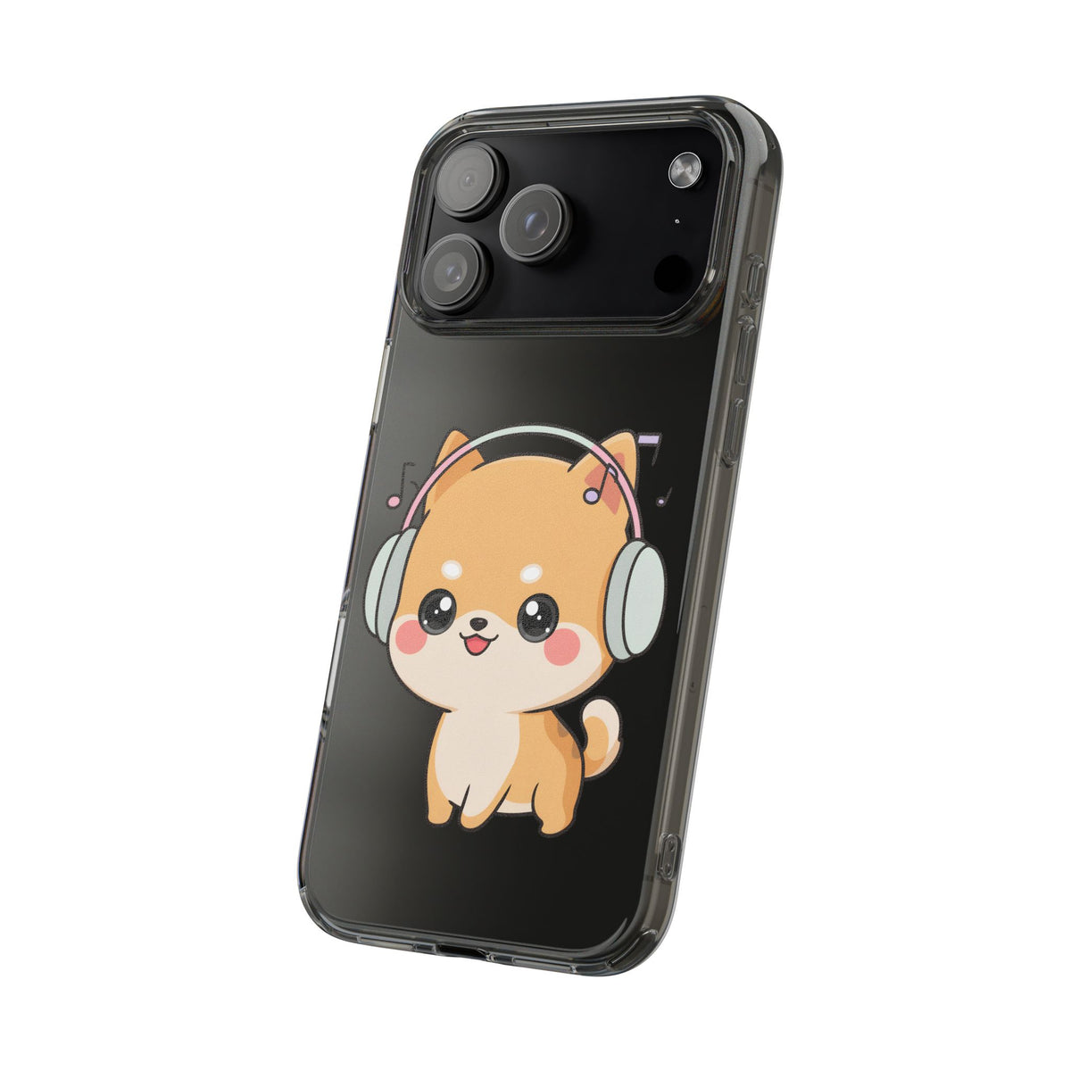 Kawaii Shiba Inu Phone Case – Music Lover Clear Case