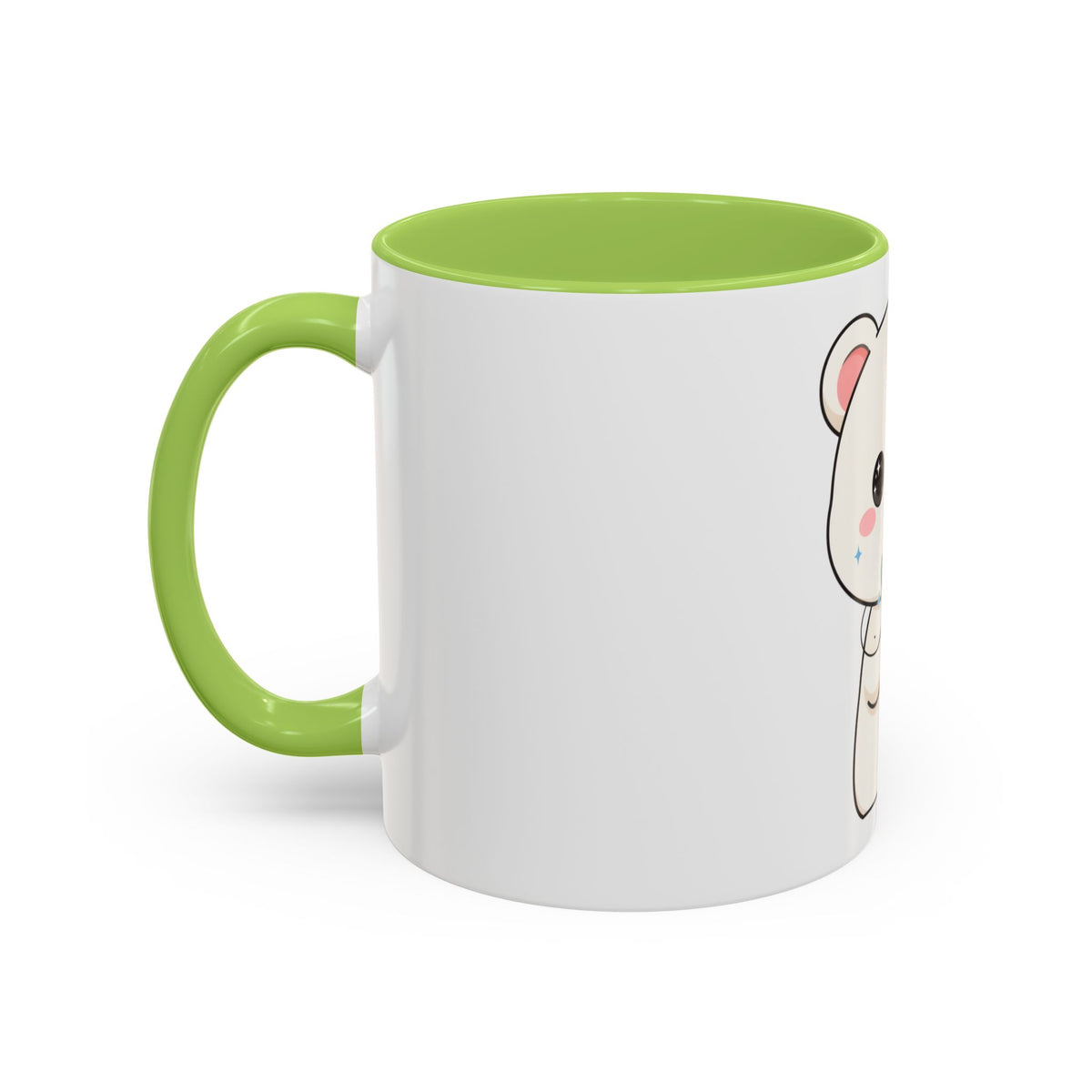 Kawaii Polar Bear Christmas Mug with Mistletoe