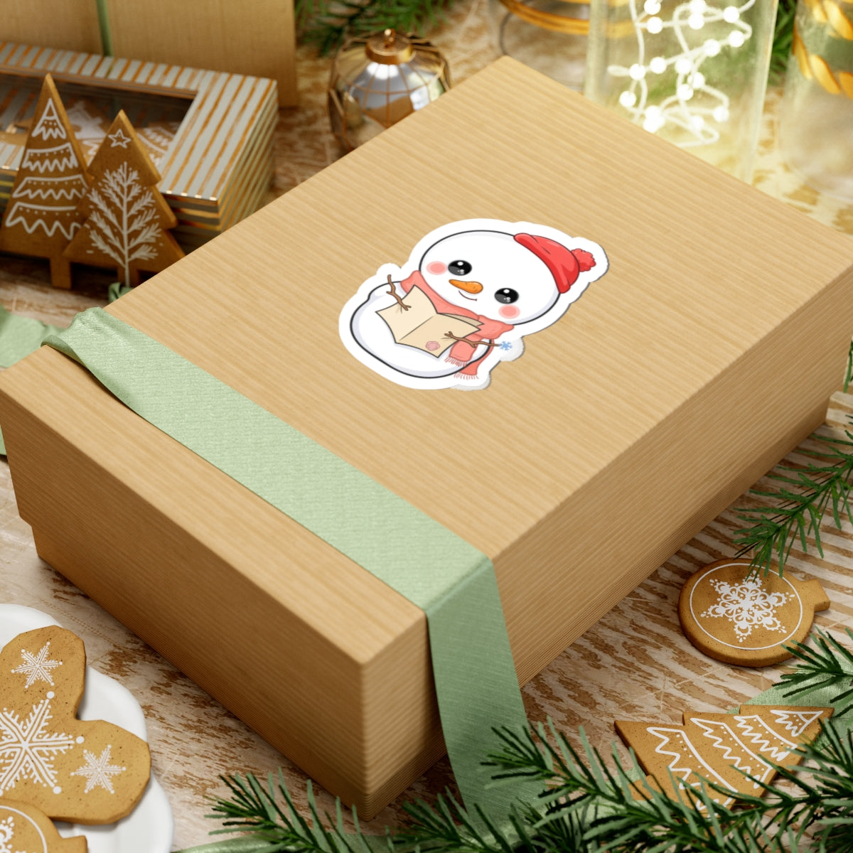 Kawaii Snowman Sticker for a Cozy Holiday Desk