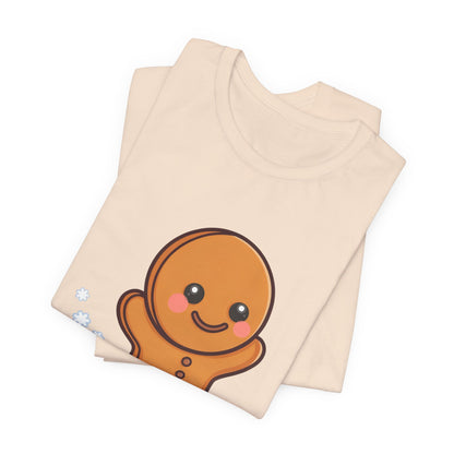 Gingerbread Man T-Shirt – Kawaii Holiday Sledding