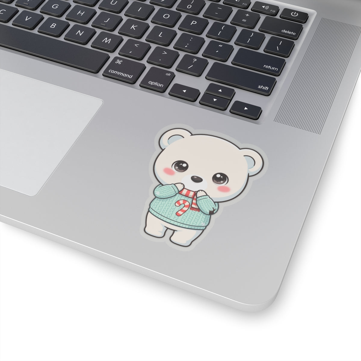 Kawaii Polar Bear Christmas Sticker for Cozy Holiday Cheer