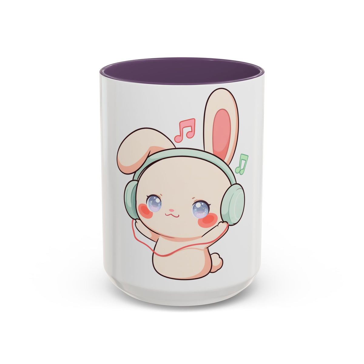 Kawaii Bunny Music Mug, Cute Accent Coffee Mug