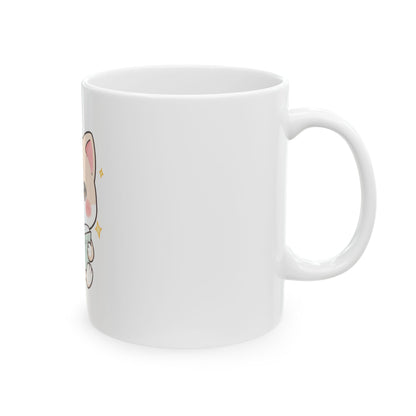 Kawaii Reading Cat Mug for Book Lovers