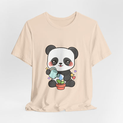 Kawaii Panda T-Shirt, Cute Plant Lover Gift