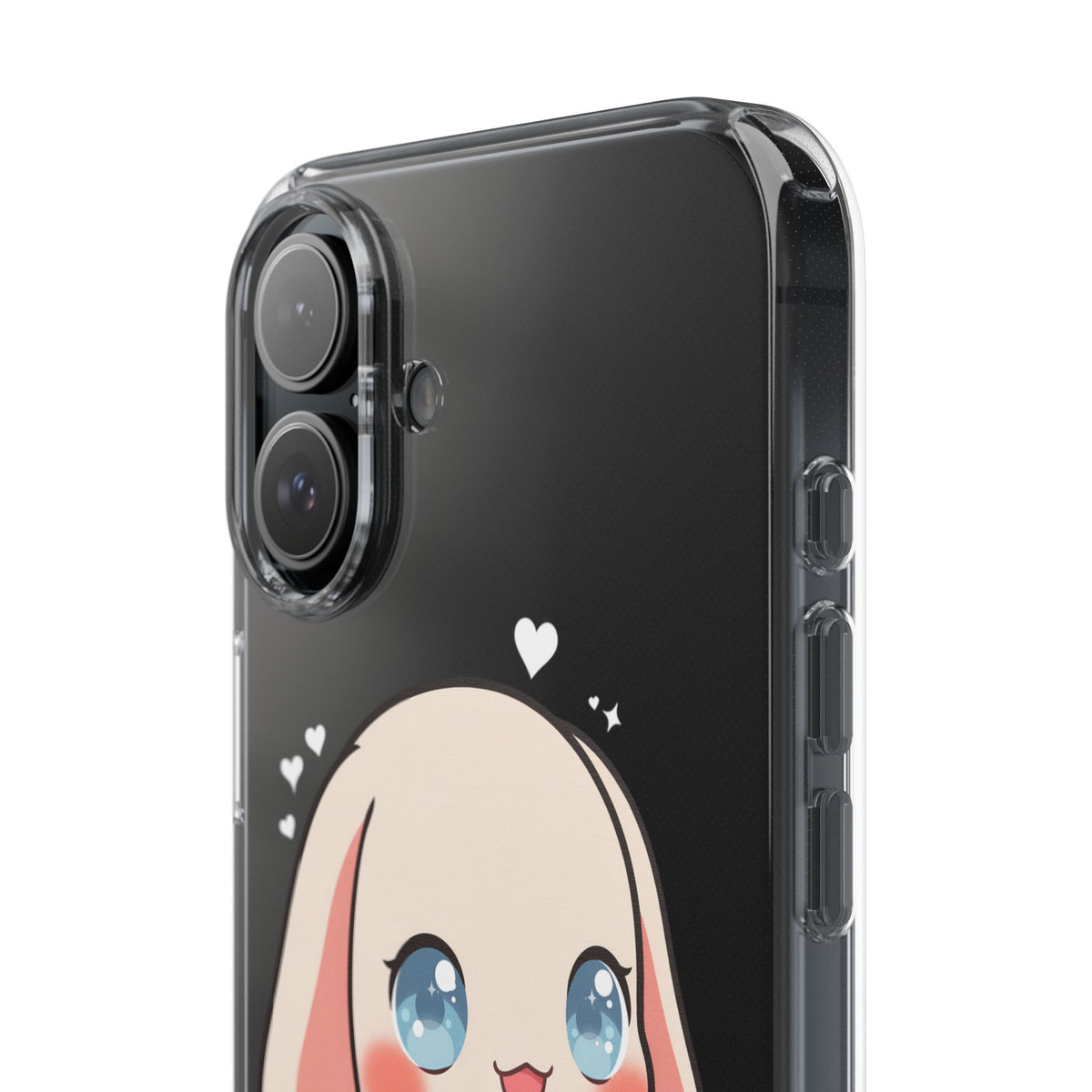 Kawaii Bunny Sushi Phone Case, Clear Impact-Resistant