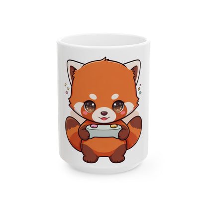 Gamer Red Panda Mug, Cute Gift for Video Game Fans