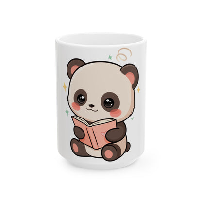 Kawaii Panda Reading Mug – Cute Book Lover Gift