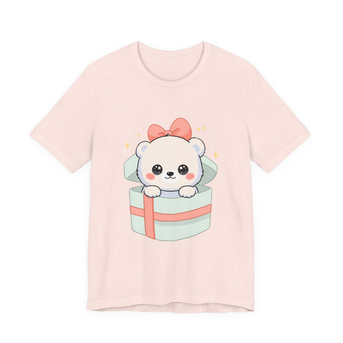 Kawaii Polar Bear Tee, Cute Gift Box Cub Unisex Shirt