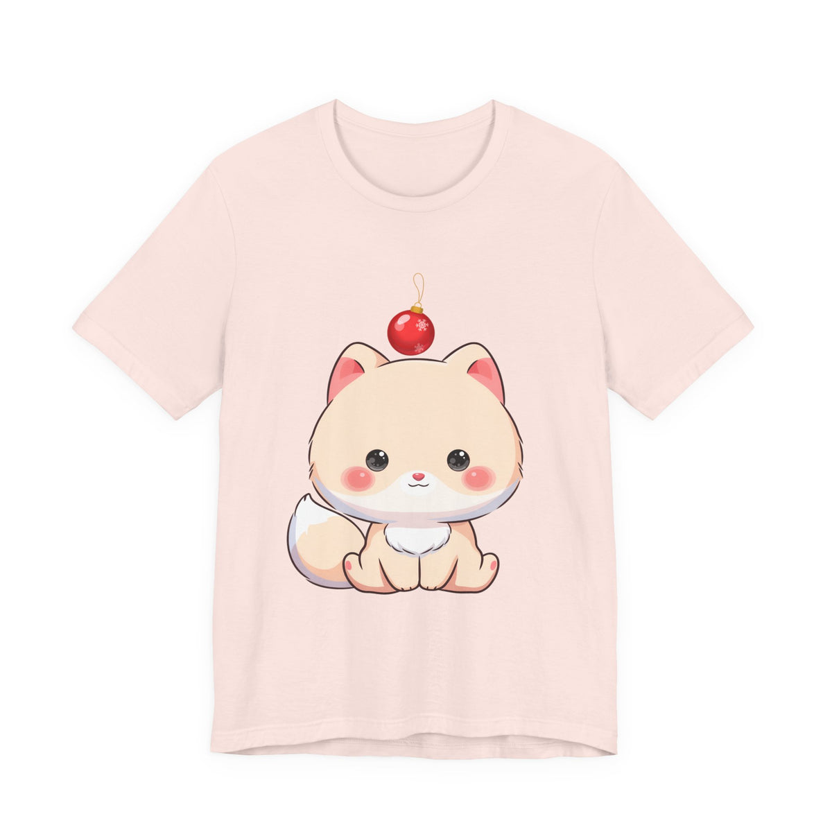 Kawaii Arctic Fox Christmas T-Shirt for Holiday Fans