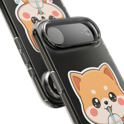 Kawaii Shiba Inu Phone Case for Bubble Tea Lovers