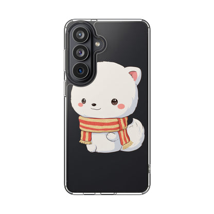 Kawaii Arctic Fox Phone Case, Cozy Christmas Scarf
