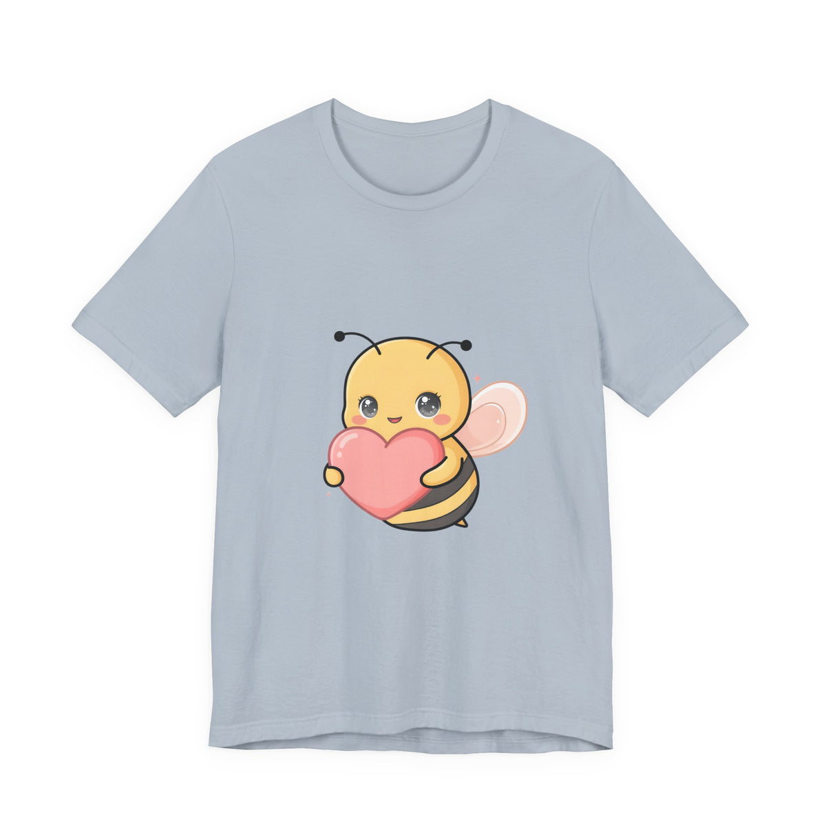 Kawaii Bee T-Shirt: Sweet Heart-Loving Unisex Tee