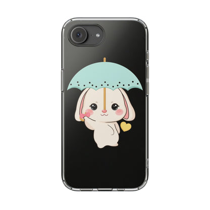 Kawaii Bunny Phone Case with Umbrella | Cute Clear Case