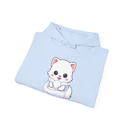 Kawaii Arctic Fox Hoodie, Cute Winter Animal Sweatshirt