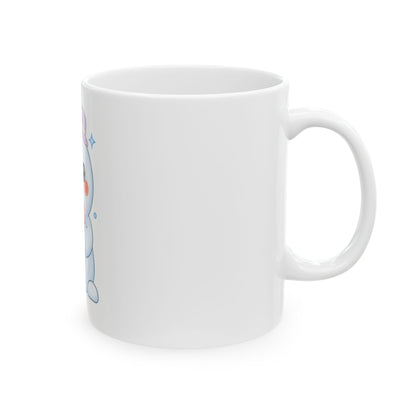 Kawaii Snowman Mug, Cute Holiday Ceramic Coffee Cup