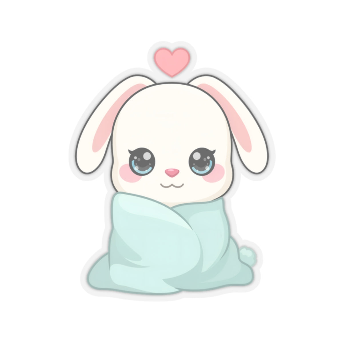 Cozy Bunny Sticker, Kawaii Blanket Buddy