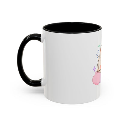 Kawaii Sleeping Cat Accent Coffee Mug
