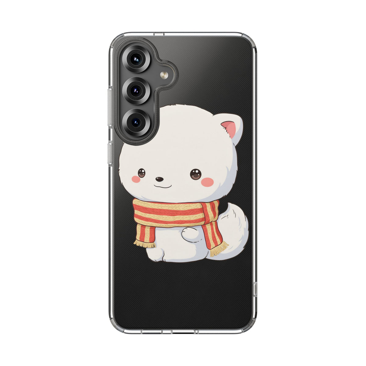 Kawaii Arctic Fox Phone Case, Cozy Christmas Scarf
