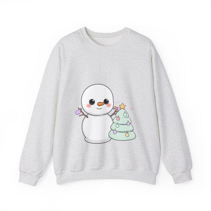 Cute Snowman Christmas Sweatshirt, Kawaii Holiday Crewneck