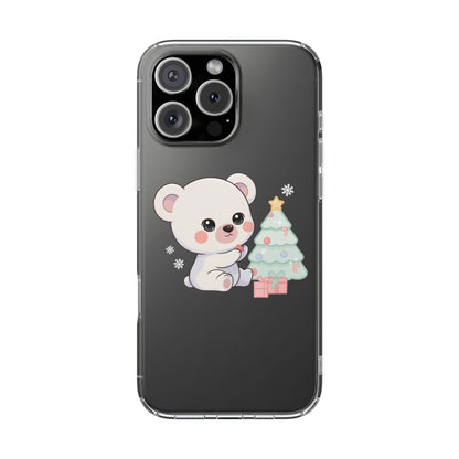 Christmas Polar Bear Phone Case, Kawaii Holiday Accessory