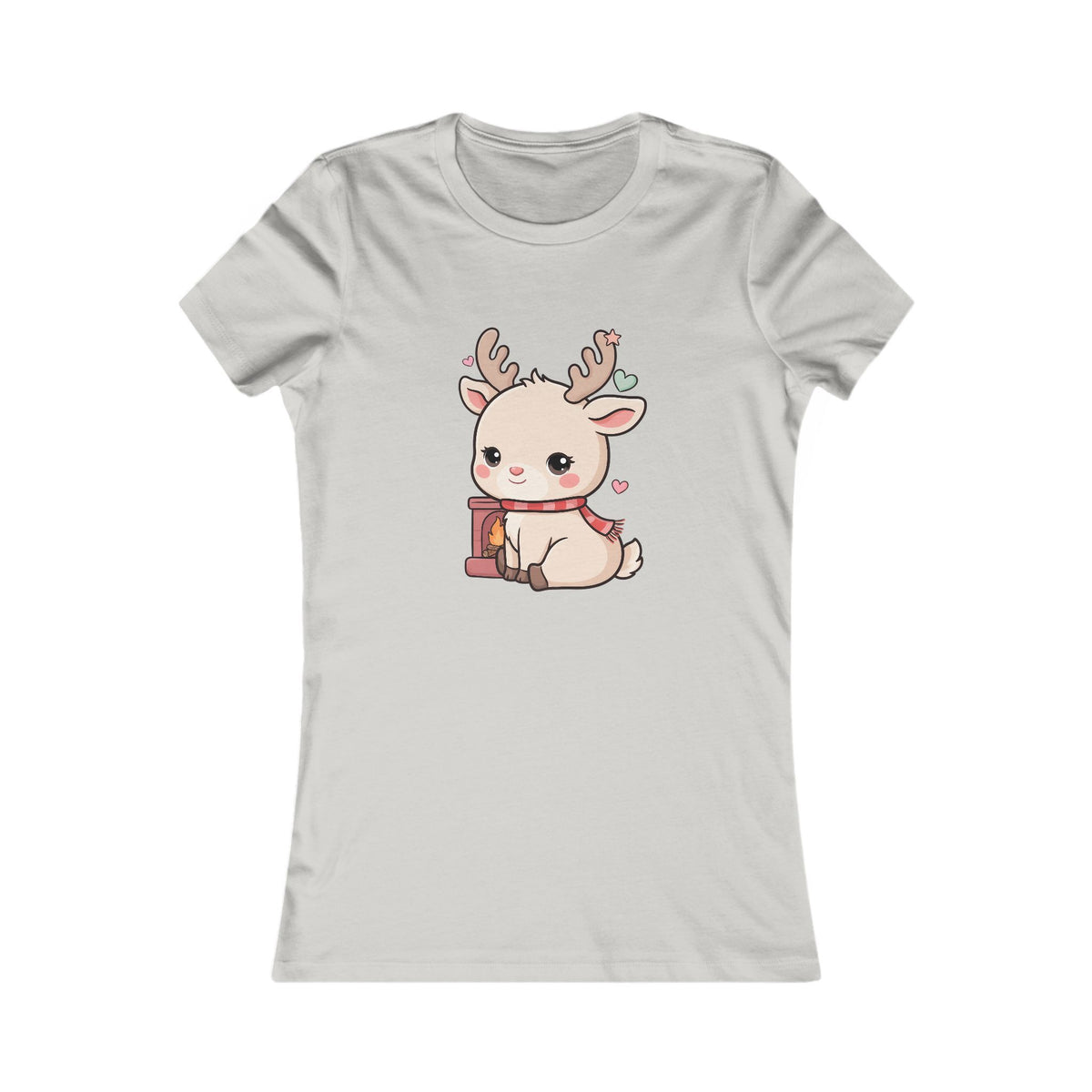 Kawaii Reindeer Women's Tee for Cozy Holiday Fans