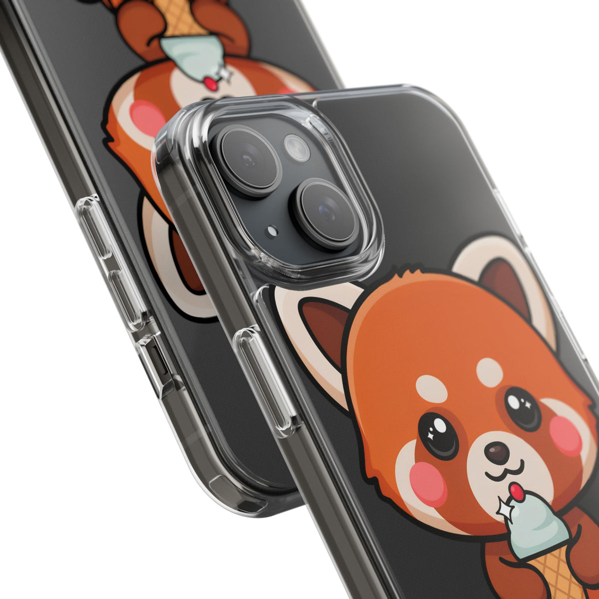 Kawaii Red Panda Phone Case with Ice Cream