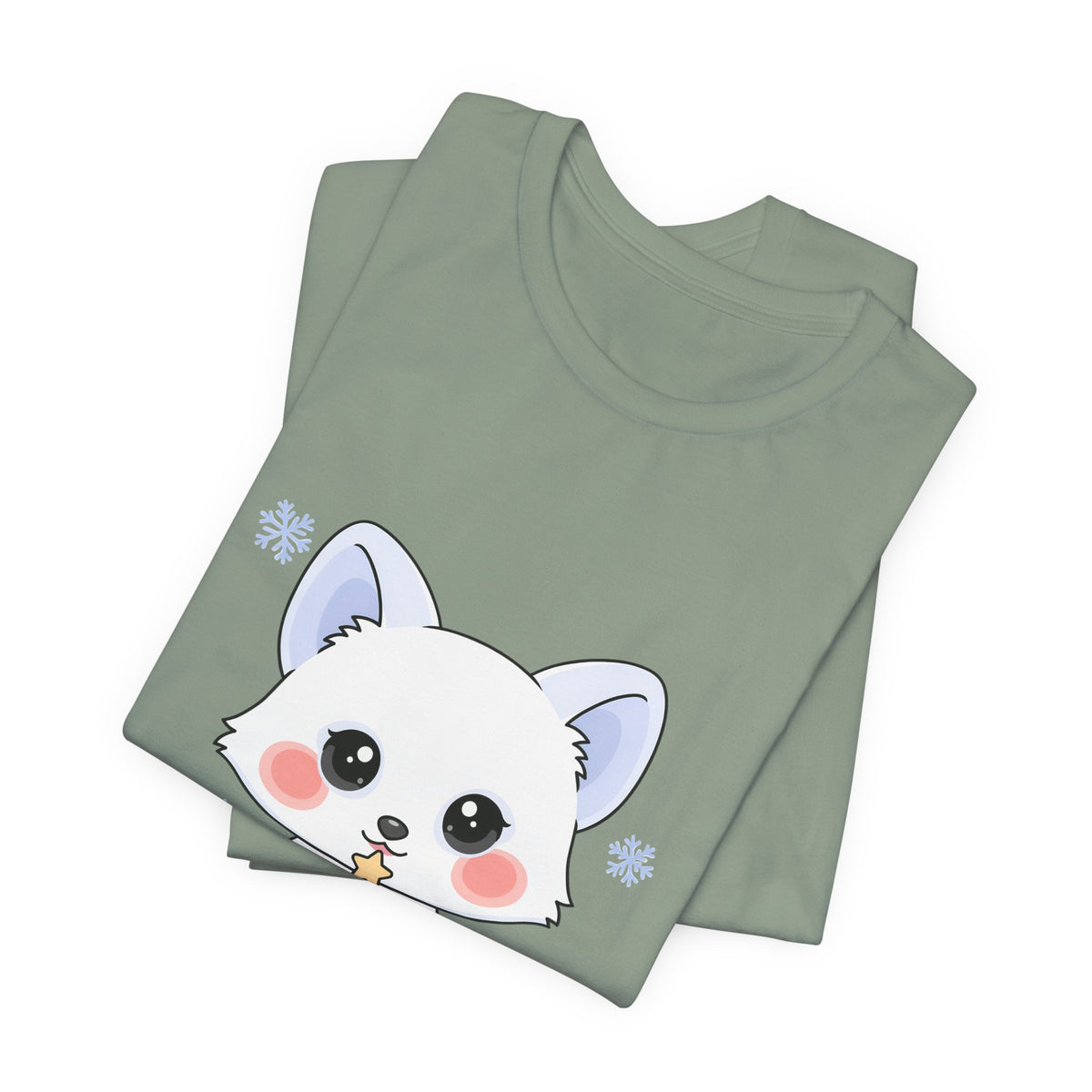 Kawaii Christmas Fox T-Shirt for Cozy Holiday Decorating