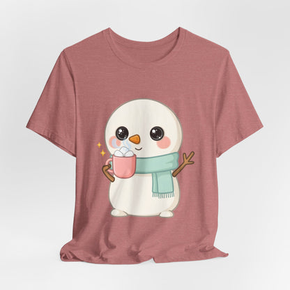Kawaii Snowman T-Shirt for Cozy Cocoa Breaks