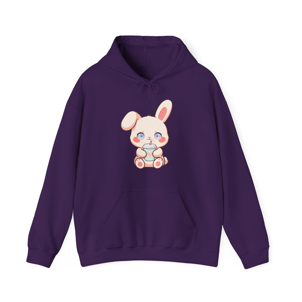 Kawaii Bunny Latte Hoodie, Cute Coffee Lover Sweatshirt