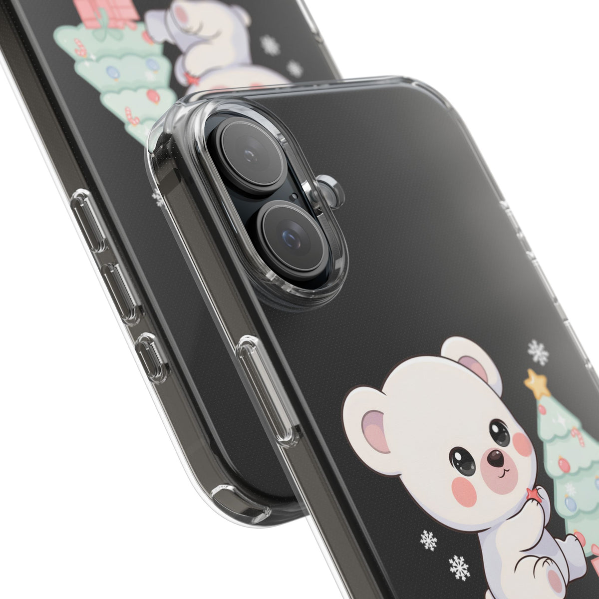 Christmas Polar Bear Phone Case, Kawaii Holiday Accessory