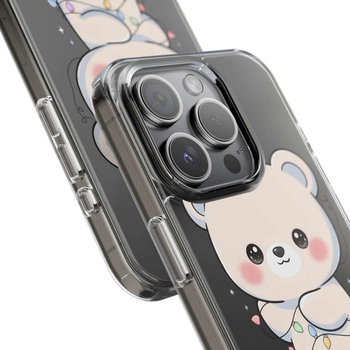 Kawaii Polar Bear Phone Case with Fairy Lights