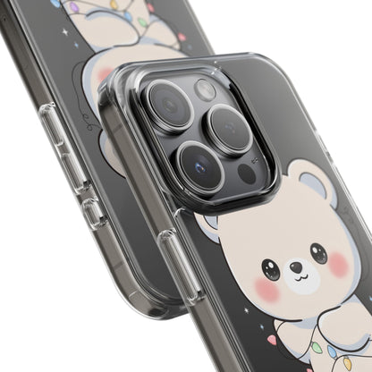 Kawaii Polar Bear Phone Case with Fairy Lights