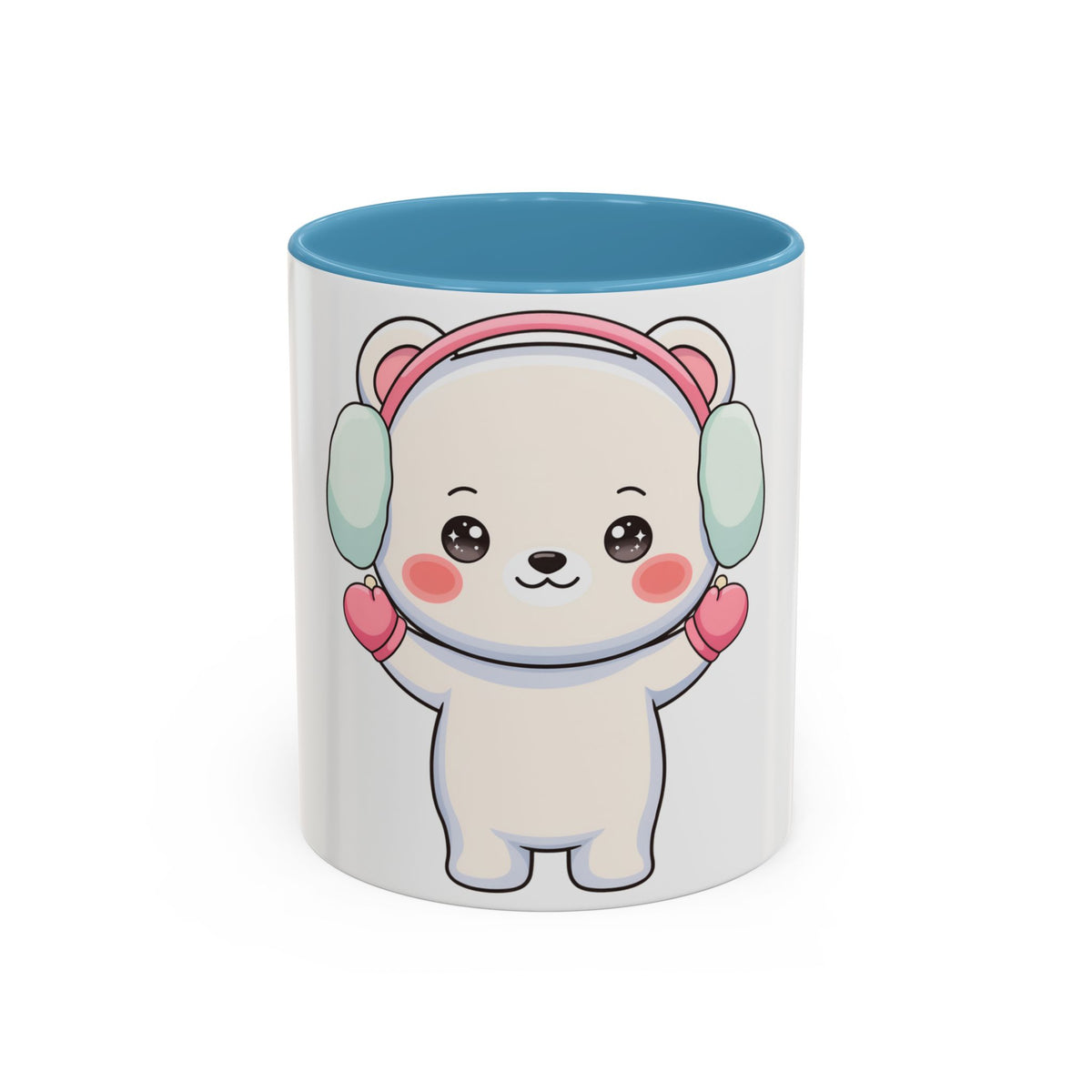 Kawaii Polar Bear Mug, Cute Winter Accent Coffee Mug