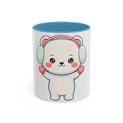 Kawaii Polar Bear Mug, Cute Winter Accent Coffee Mug