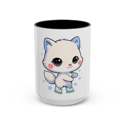 Kawaii Arctic Fox Mug for Cozy Winter Coffee Breaks